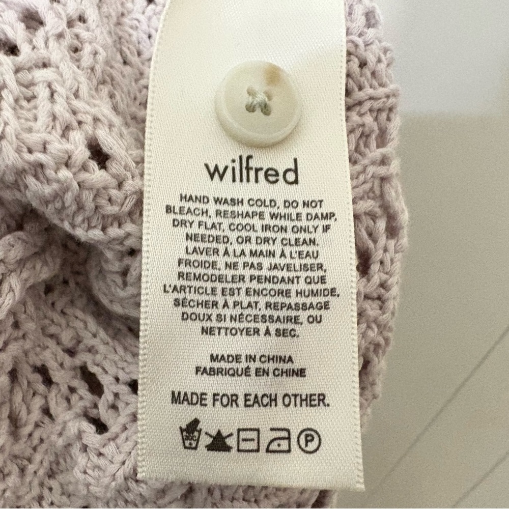 Aritzia Wilfred Splendour Cardigan 100% Open Knit Size 2XS Purple/grayish color - Picture 11 of 12